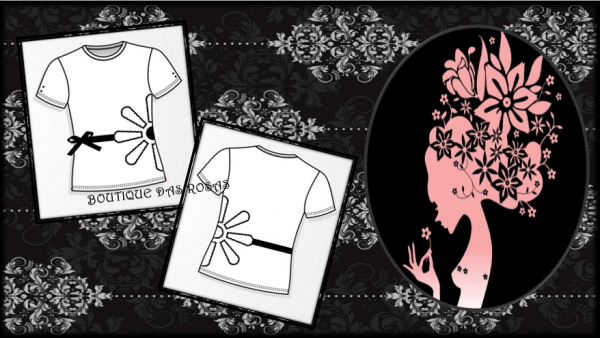 Blusa flor lateral, laço e botões